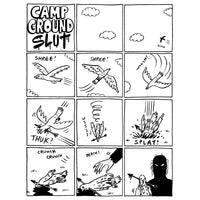Comic strip with black and white illustrations and text on a white background