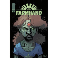 Comic book cover of 'Farmhand' with a character's face and the title displayed.