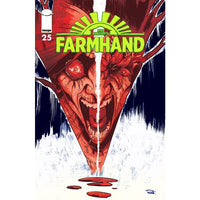 Comic book cover of 'Farmhand' with a red character and title text.