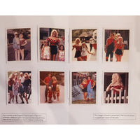 Collection of vintage photographs of a family at a theme park.