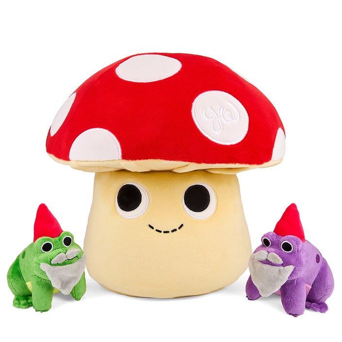 Yummy World Interactive Mushroom With Frog Gnomes Plush – Atomic Books