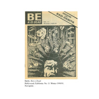 Cover of 'Ben is Dead' newspaper with graphic design and text on a white background