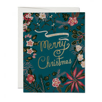 Blue Poinsettia Greeting Card Set