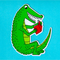 Alligator With A Book Sticker