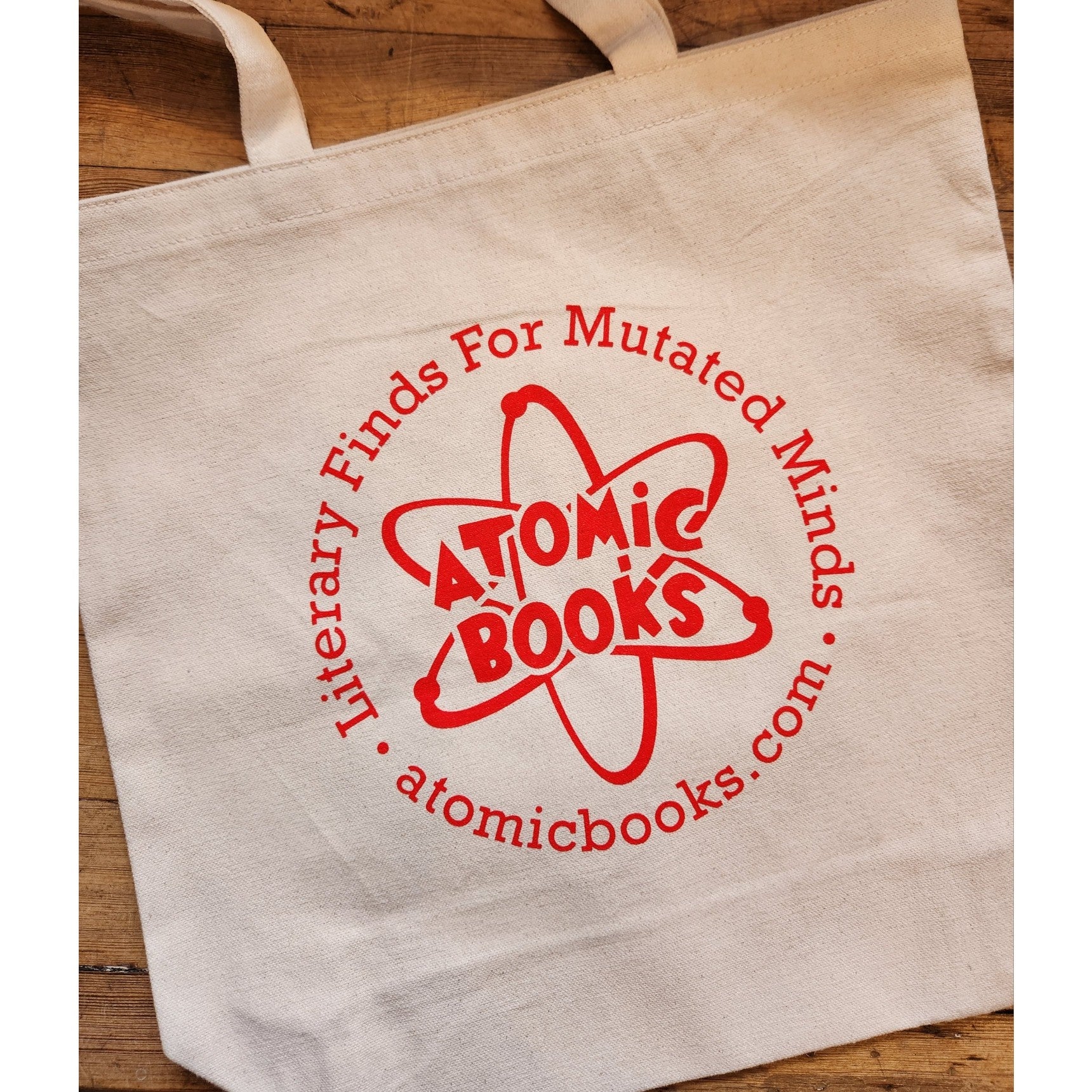 Atomic Books Classic Logo Tote (Red on White)
