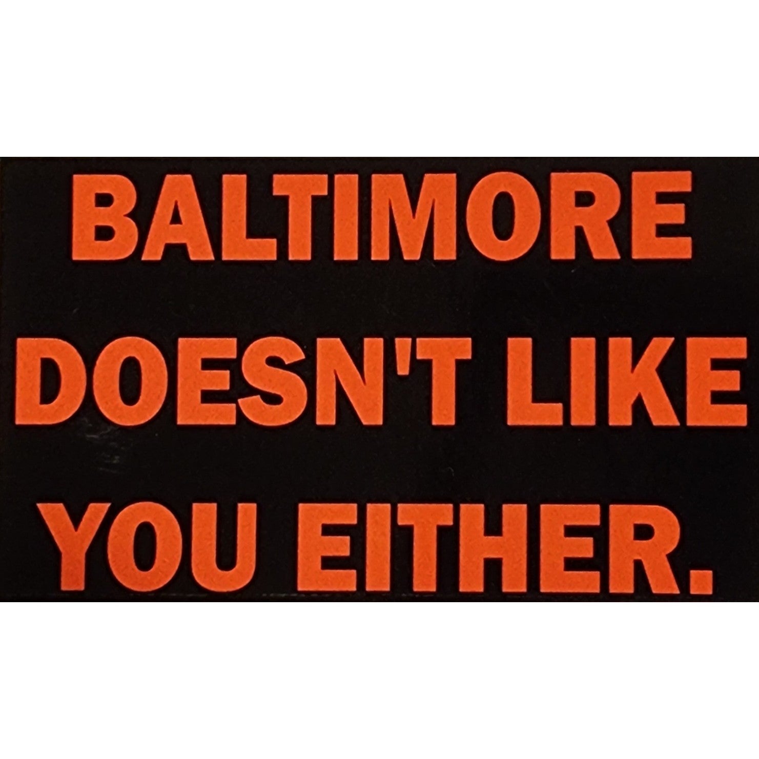 Baltimore Doesn't Like You Either Sticker