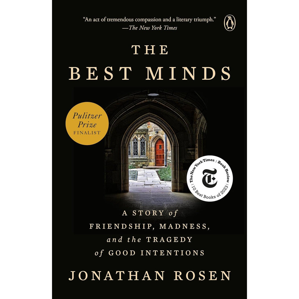 Book cover of 'The Best Minds' by Jonathan Rosen with a dark background and arched entrance.