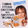 Product packaging with a humorous substitution theme featuring a face mask and buttermilk carton.