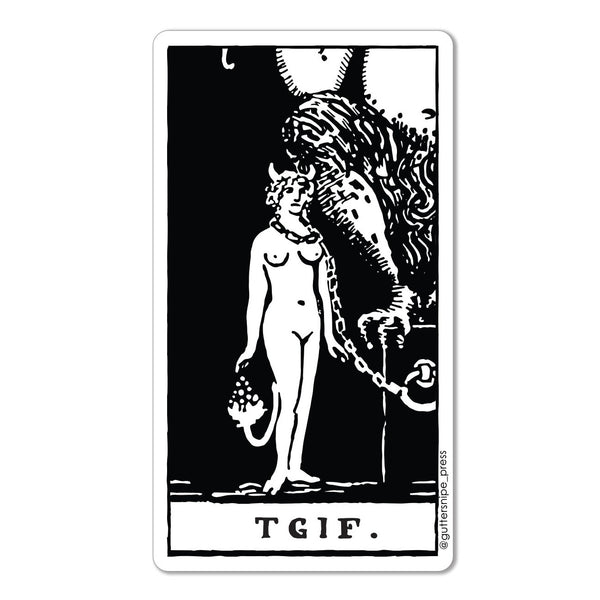 TGIF Devil Tarot Sticker