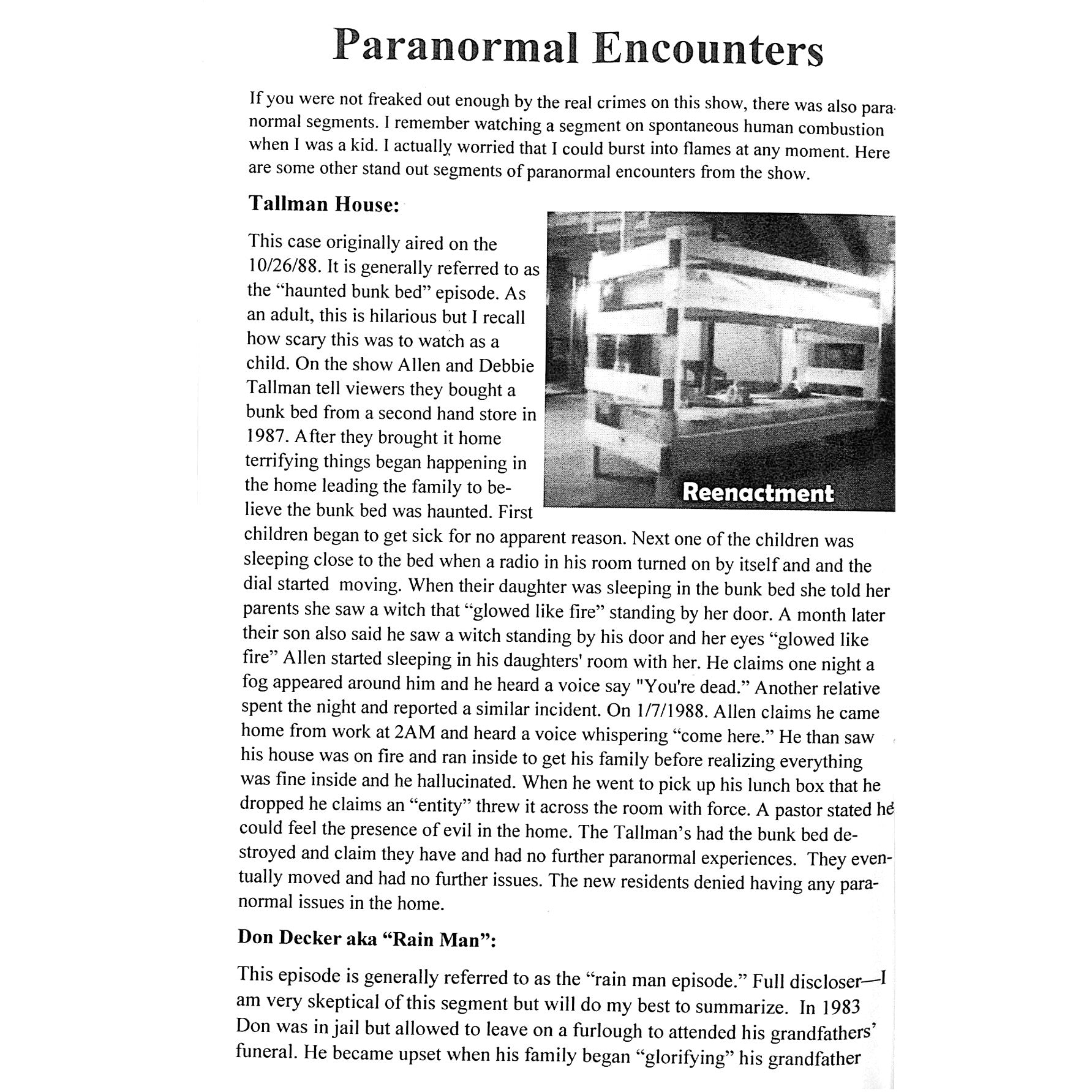 Unsolved Mysteries Fanzine