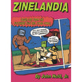 Cover of 'Zinelandia' with comic-style illustration and text on a pink background
