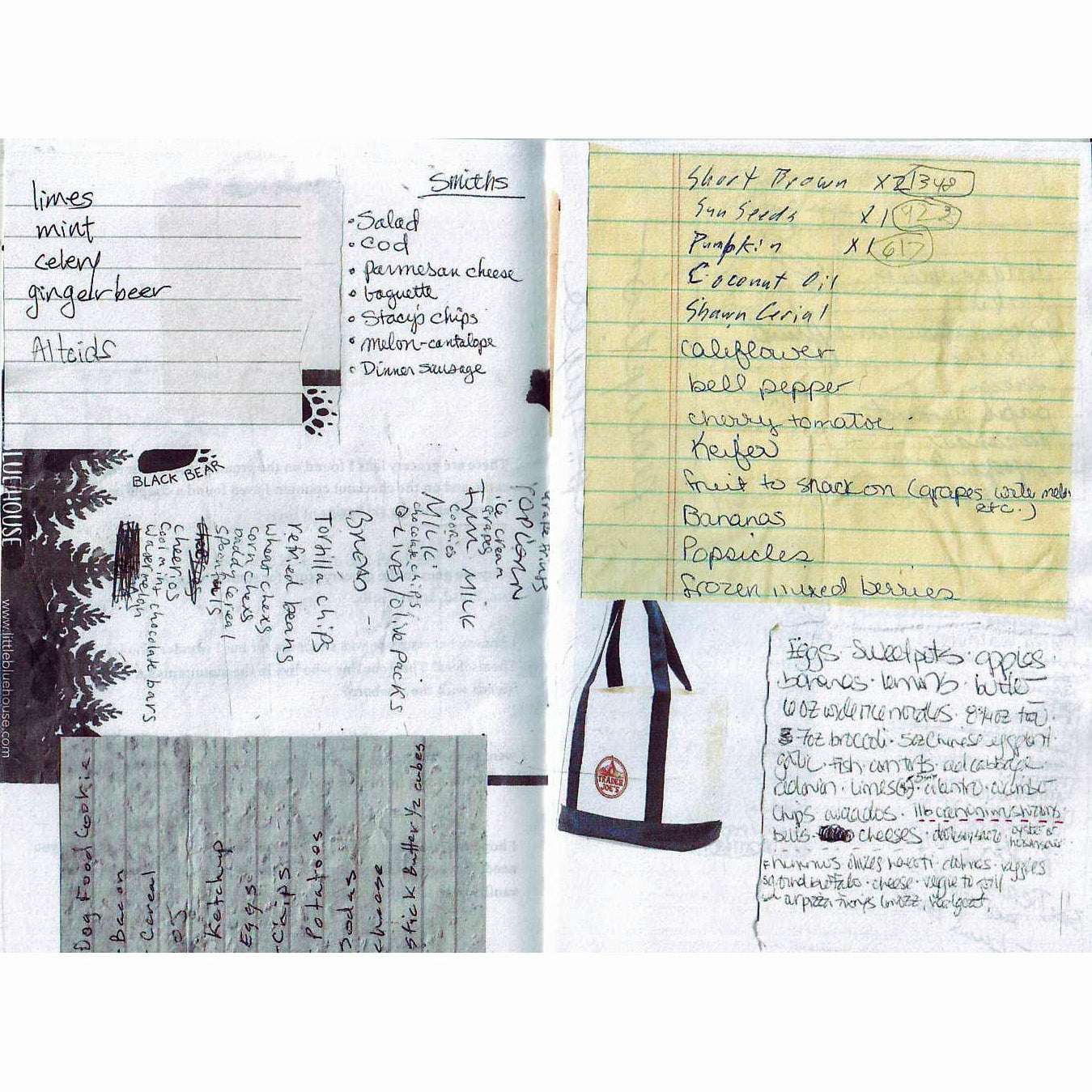 Bread Apples Milk: Found Grocery Lists