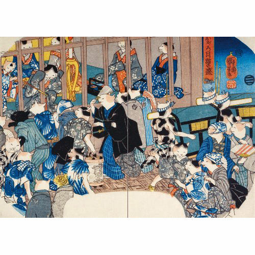 Ukiyo-e Double Gauze Hand Towel – Kuniyoshi Kagami Uchiwa – Japanklyn Lab Ukiyo-e Double Gauze Hand Towel – Kuniyoshi Kagami Uchiwa – Japanklyn Lab