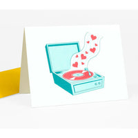 Record Player Love Song Notecard