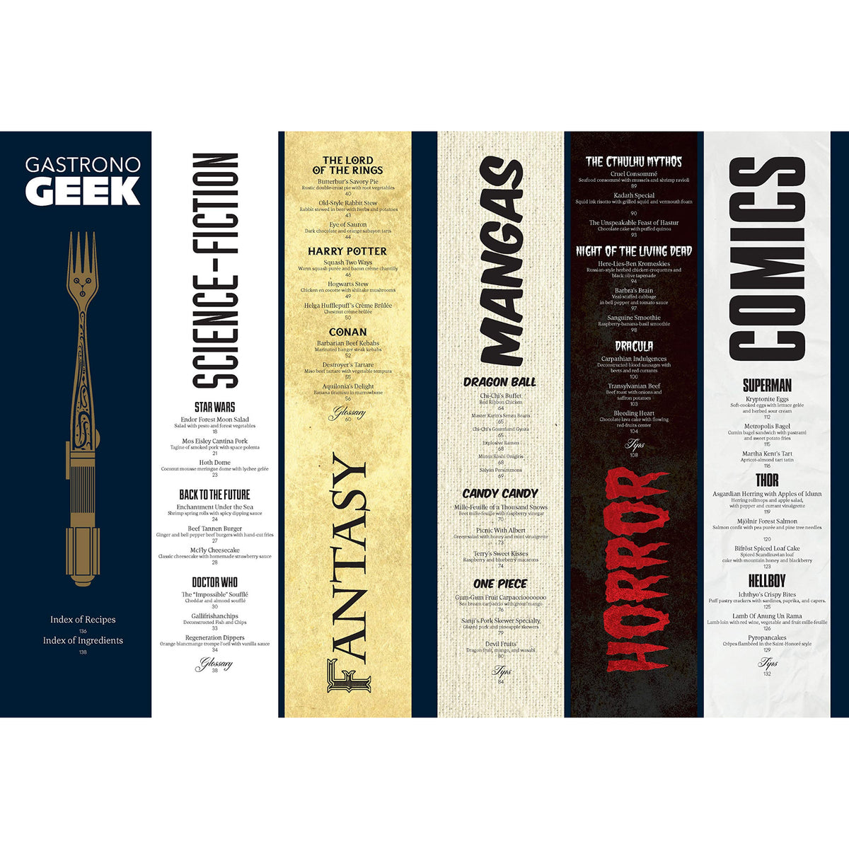 Food Geeks Menu Gastronogeek: 42 Recipes from Your Favorite Imaginary Worlds – Atomic Books