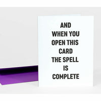 Spell Is Complete Notecard