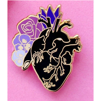 Anatomical Heart Enamel Pin (black)