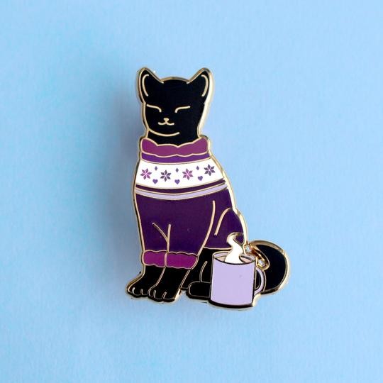 Sweater Cat Enamel Pin