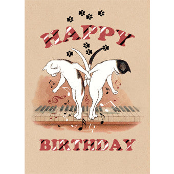 Happy Birthday Piano Cats Postcard
