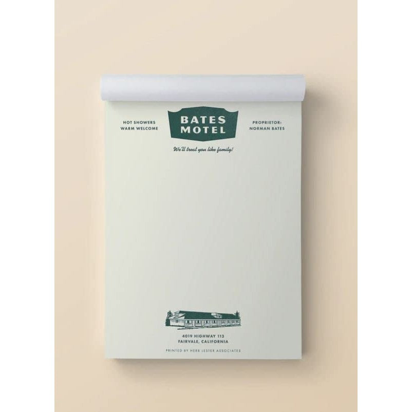 The Horror Set: Fictional Hotel Notepads: Bates Motel, The Overlook Hotel And Camp Crystal Lake