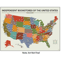 Independent Bookstores of the United States Map Print