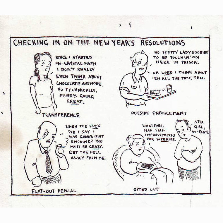 Lulu Eightball Original Art: Checking In On The New Year's Resolutions