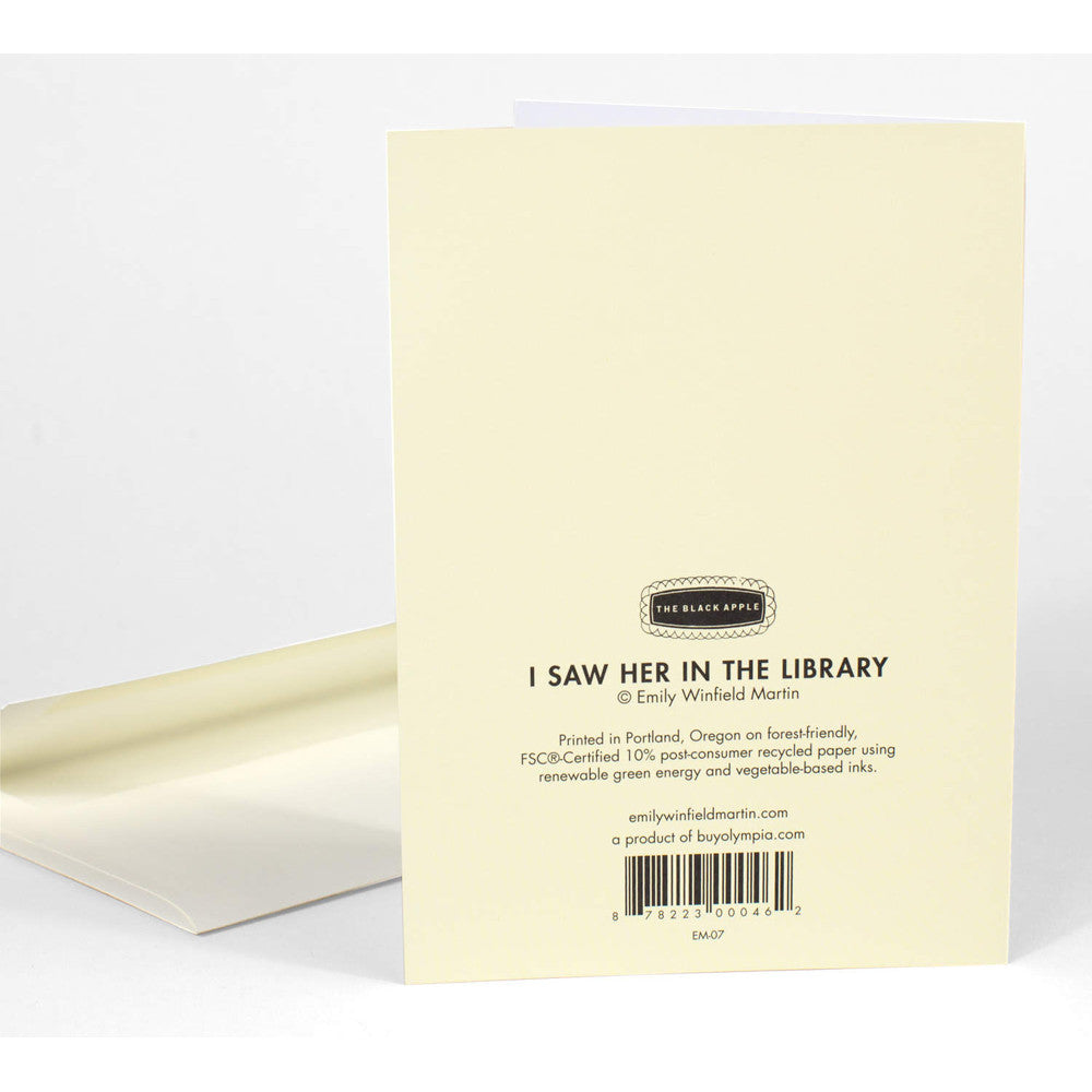 I Saw Her In The Library Notecard
