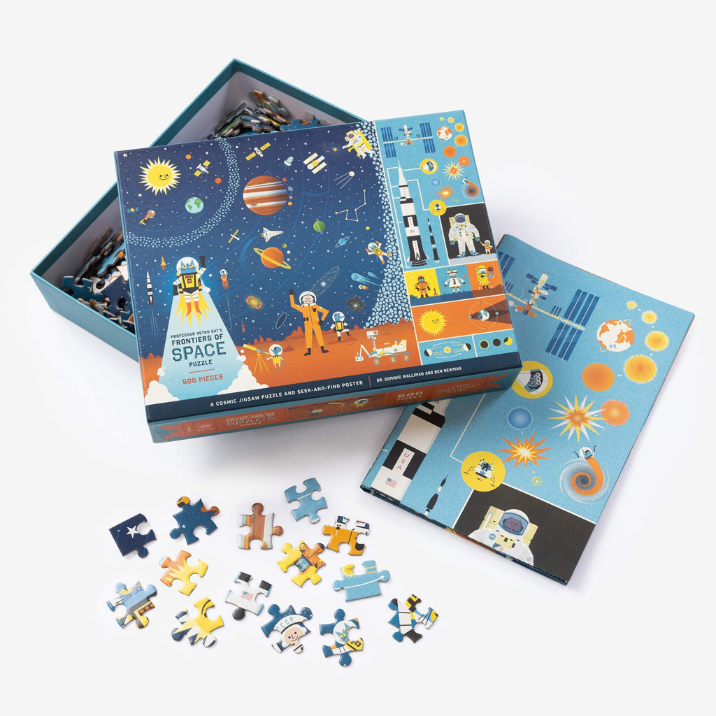 Professor Astro Cat's Frontiers of Space 500-Piece Puzzle: Cosmic Jigsaw Puzzle and Seek-and-Find Poster
