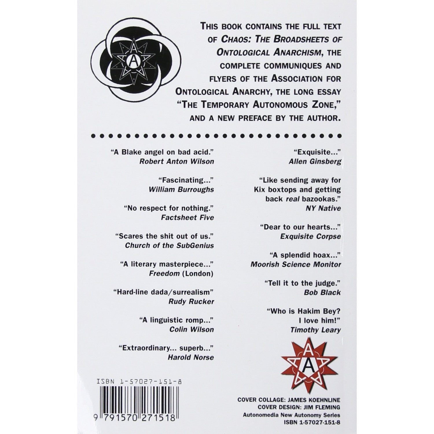 TAZ: The Temporary Autonomous Zone, Ontological Anarchy, Poetic Terrorism