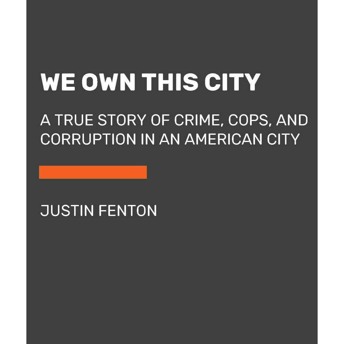 We Own This City (not final cover)