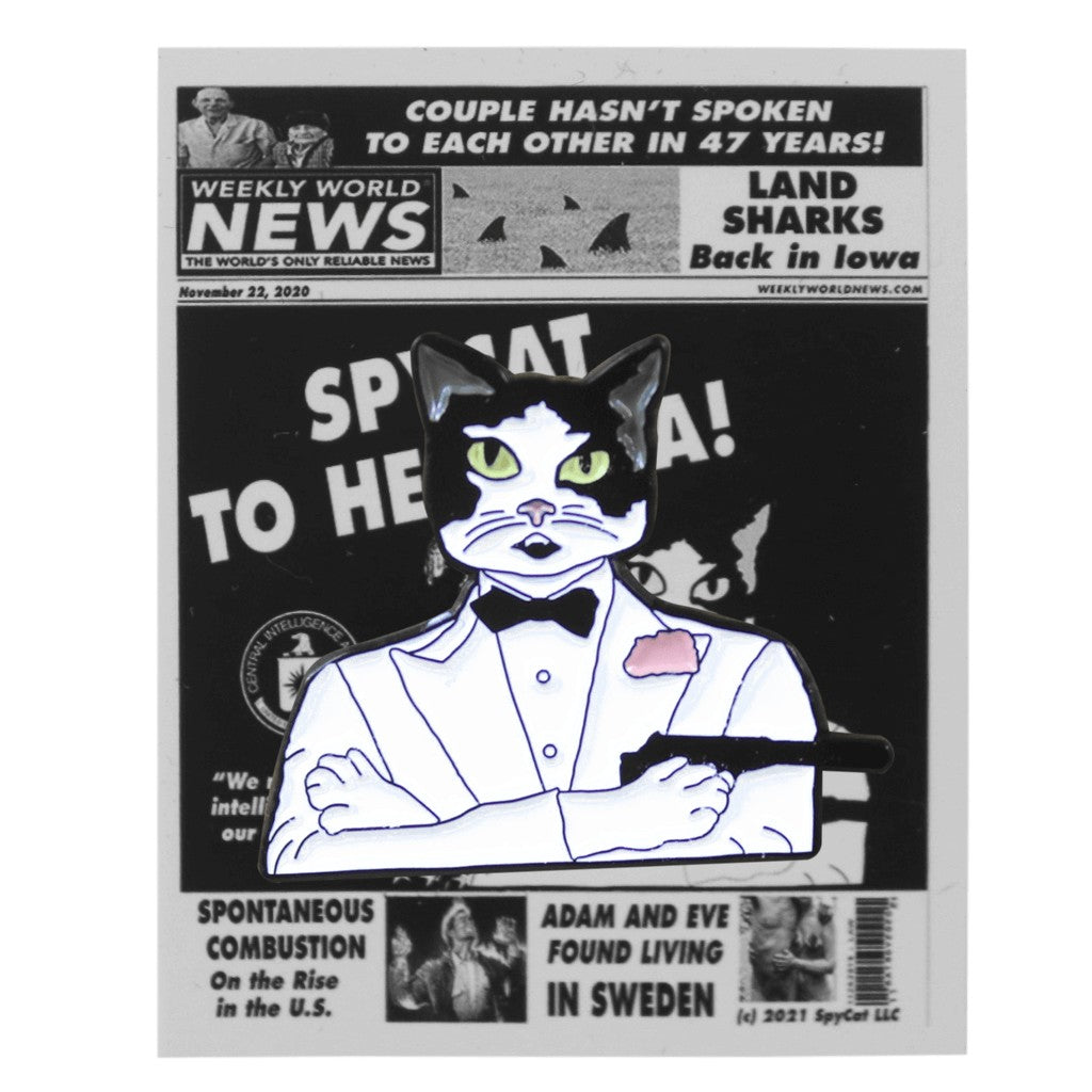 Weekly World News Spycat Enamel Pin